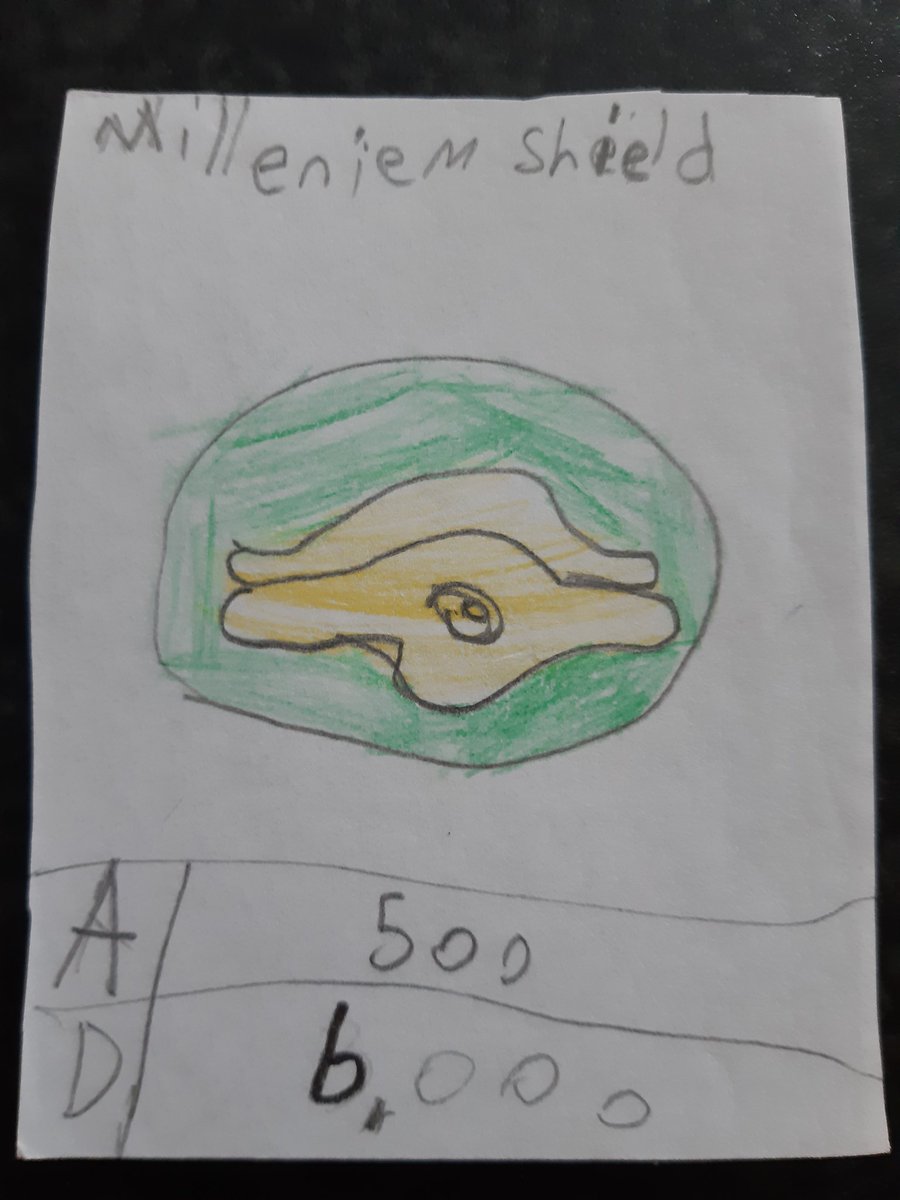 Day 40: "Millennium Shield"I quite admire the confidence kid me had in his drawing ability. I must have been like: "I remember that the shield had an Egyptian eye on it. That's enough information to make a masterpiece"
