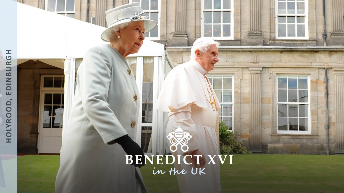 catholicEW's tweet photo. Her Majesty The Queen @RoyalFamily welcomed Pope Benedict to Scotland ten years ago today #Scotland #PapalVisit #PapalVisit2010 https://t.co/yDCcIM7r8b