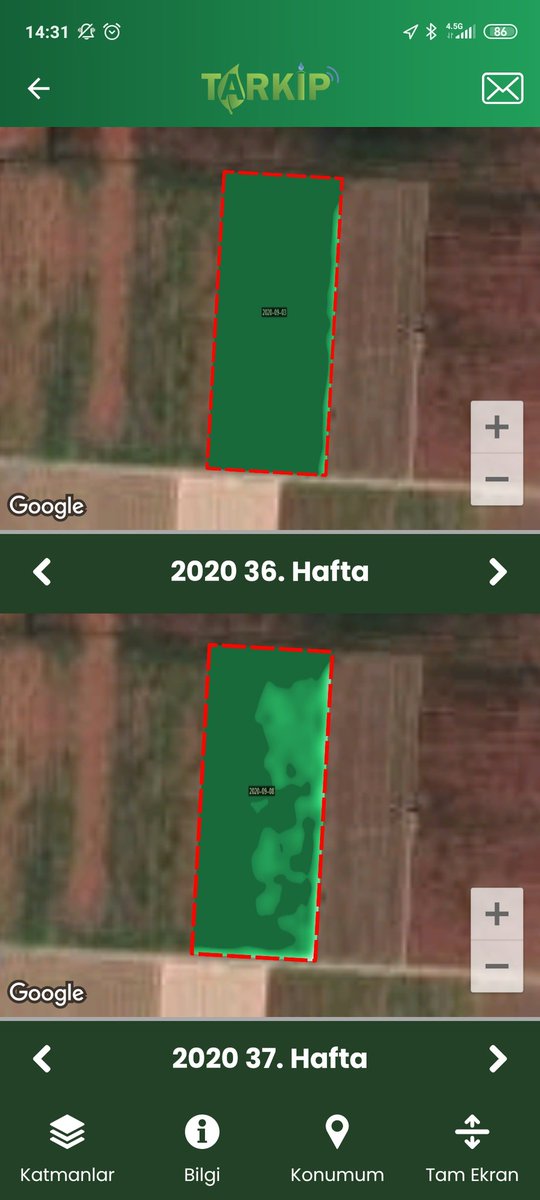 TARKİP (Uydu Tarla Takip) Sistemimizde ilk ayda 1 MİLYONUNCU tarla görüntü analiz sonuçları Konya / Çumra' dan...

<a href="/tarimkredi/">Tarım Kredi</a> 
#TarımdaTeknolojiHamlesi