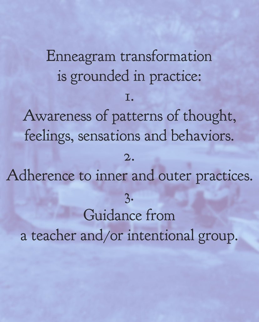  #Enneagram transformation takes a lifetime. The more you're working with transformation, the less you're focusing on the Enneagram. The greater focus is cultivating RECEPTIVE spiritual presence. Spirituality isn't about religion (although good religion can be supportive).
