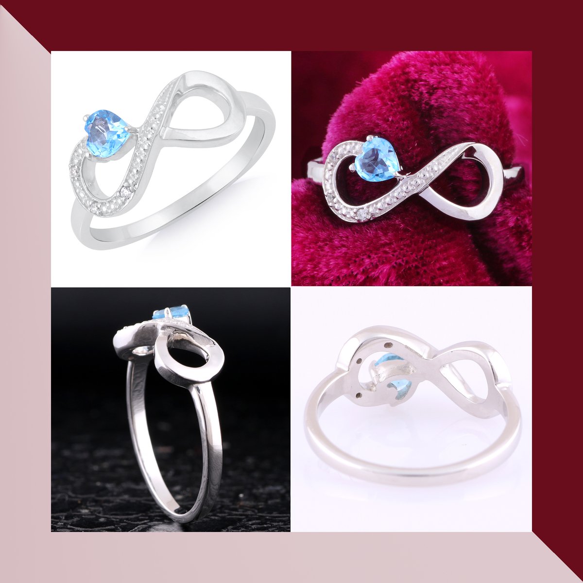 silgojewellery's tweet image. Infinity ring @ 10% off!!!: heart-shaped swiss blue topaz racing along a stellar length of natural clear zircon.  

#silverring #infinityring #bluetopaz #heartshapedring #925sterlingsilver #stayhealthy #staysafe