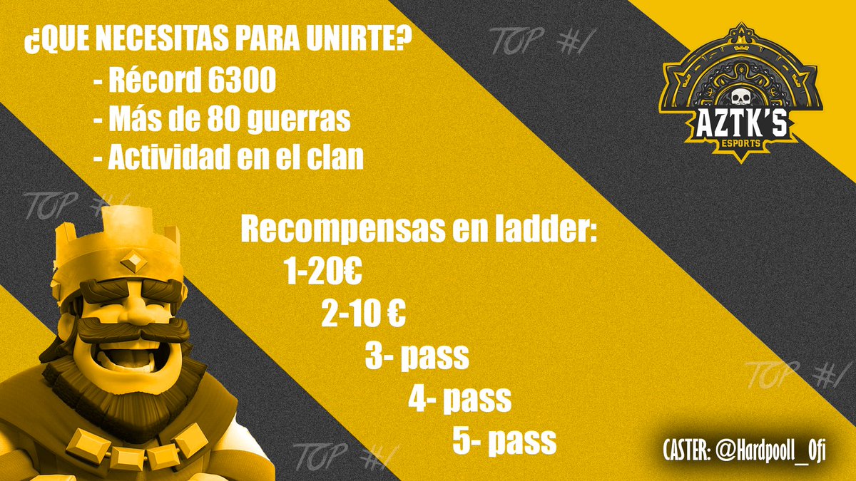 Buscamos jugadores para clan Top#5 España con premios ladder!! 

Máxima difusión por favor!! 

URGENTEEEE