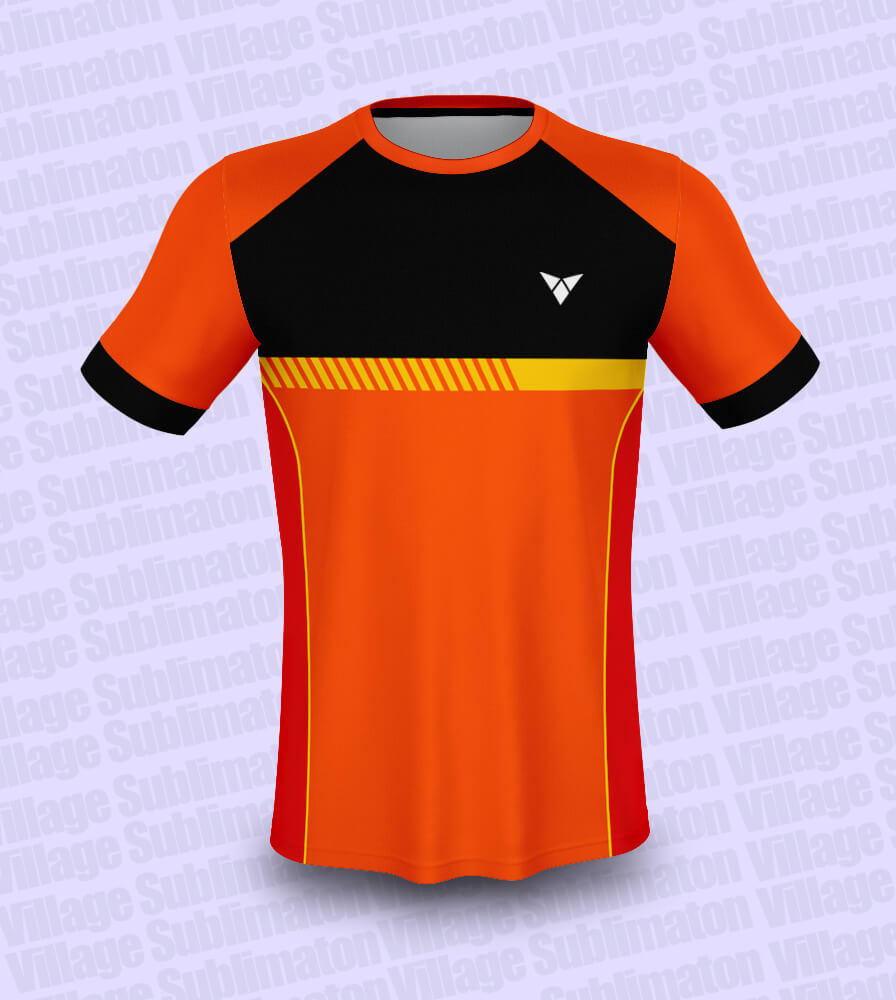 Orange Yellow Black Cricket Jersey 