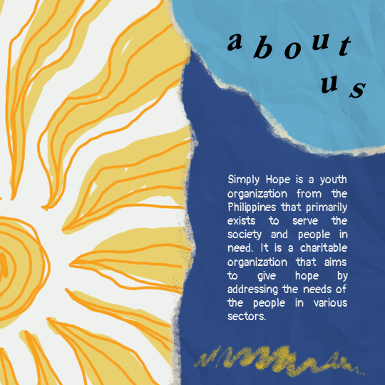 simplyhopeph's tweet photo. Rise and shine!🌞

Simply Hope is a student-led initiative that seeks to help the marginalized sector primarily as well as other people in need. We aim to touch various aspects such as education and health. 
.
.
Pub by: Aneko Delfin
Caption by: Francheska Candido https://t.co/XXjfpjibrM
