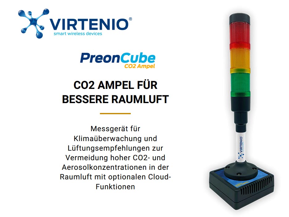 Virtenio's tweet photo. Entdecken Sie die neue #CO2Ampel von @VIRTENIO! Reagieren Sie auf das #Coronavirus! Verringern Sie hohe Konzentrationen von #Aerosol &amp; #Co2 in Schulen, Büros oder Gebäuden durch #Lüften mit Hilfe unserer rundum sichtbaren Ampel! Besuchen Sie uns unter https://t.co/qrw9sguJcw https://t.co/UbTSqbd5LV