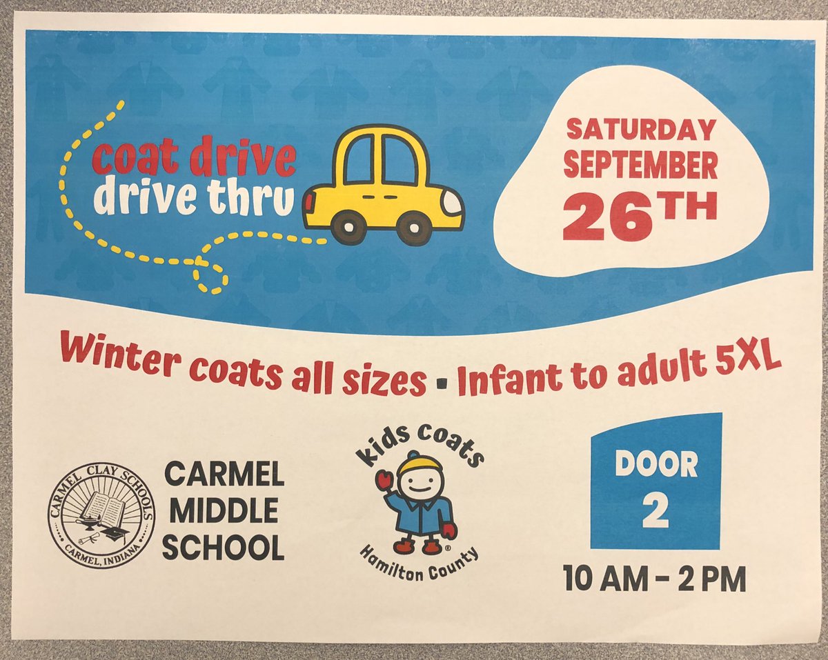 mrsmithpte's tweet photo. @PrairieTrace1 Lighthouse Team met yesterday during recess to start promoting the Coat Drive! Bring your gently used coats to Carmel Middle School this Saturday from 10-2! All sizes welcome! https://t.co/4clOY0Nk9s