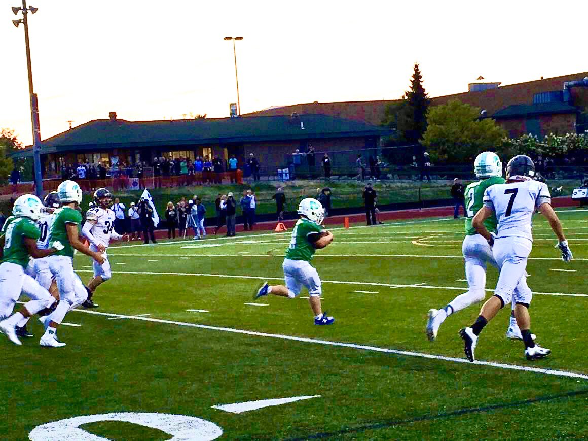NCSD's tweet photo. Robby Heil scored one of the best TDs in @novifootball history four years ago. 💚 #NoviPride 🏈 @Novi4ALL 
📸: @docsmatthews https://t.co/tVOg86ycG0