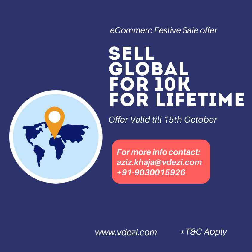 eunimartltd's tweet photo. Now, you can Go Global for Lifetime at a Discounted Amount of just INR 10,000/-*+ GST. @v_dezi is launching VAS (Value Added Services) Pre Festival #Offer. Get started now and start selling with Vdezi.

Connect with us at Mail: aziz.khaja@vdezi.com
Ph No: +91-9030015926

#sale https://t.co/pSa9K08vgp
