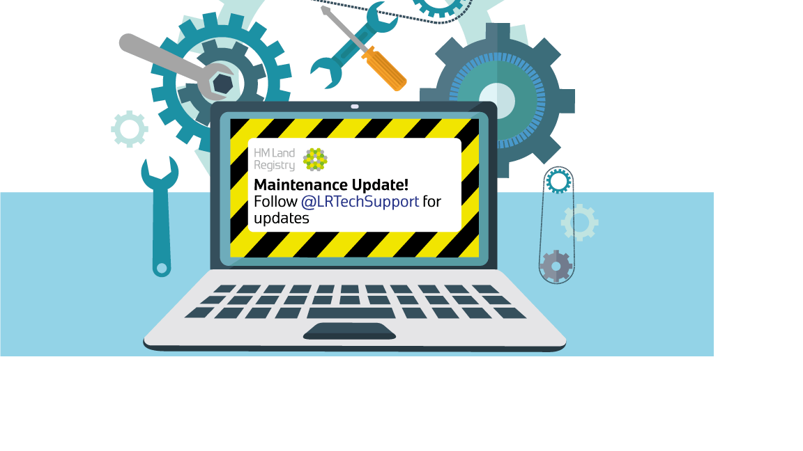 HM Land Registry would like to notify you that services will be unavailable during the following period: 

Thursday 17 September between 8pm and 10pm 

Further information: bit.ly/34qWk3p ^DA