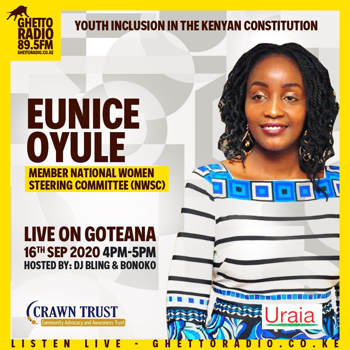 Mtaani kama yout unafeel uko involved in the Kenyan Constitution? 

Tuchapiane this and more w/ @crawntrustkenya crew on #Goteana  #womenholdingtheline