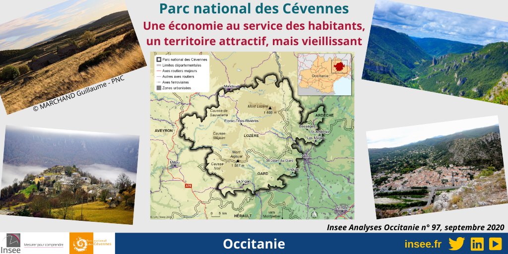 InseeRegions's tweet photo. #Insee #Occitanie : consultez l’étude qui vient de paraître sur le Parc national des #Cévennes. Un territoire qui s’étend sur les départements de la #Lozère, du #Gard et de l’#Ardèche
⇒ https://t.co/ra4Vf0NPT8
En partenariat avec @PnCevennes https://t.co/UG9LzemIZu