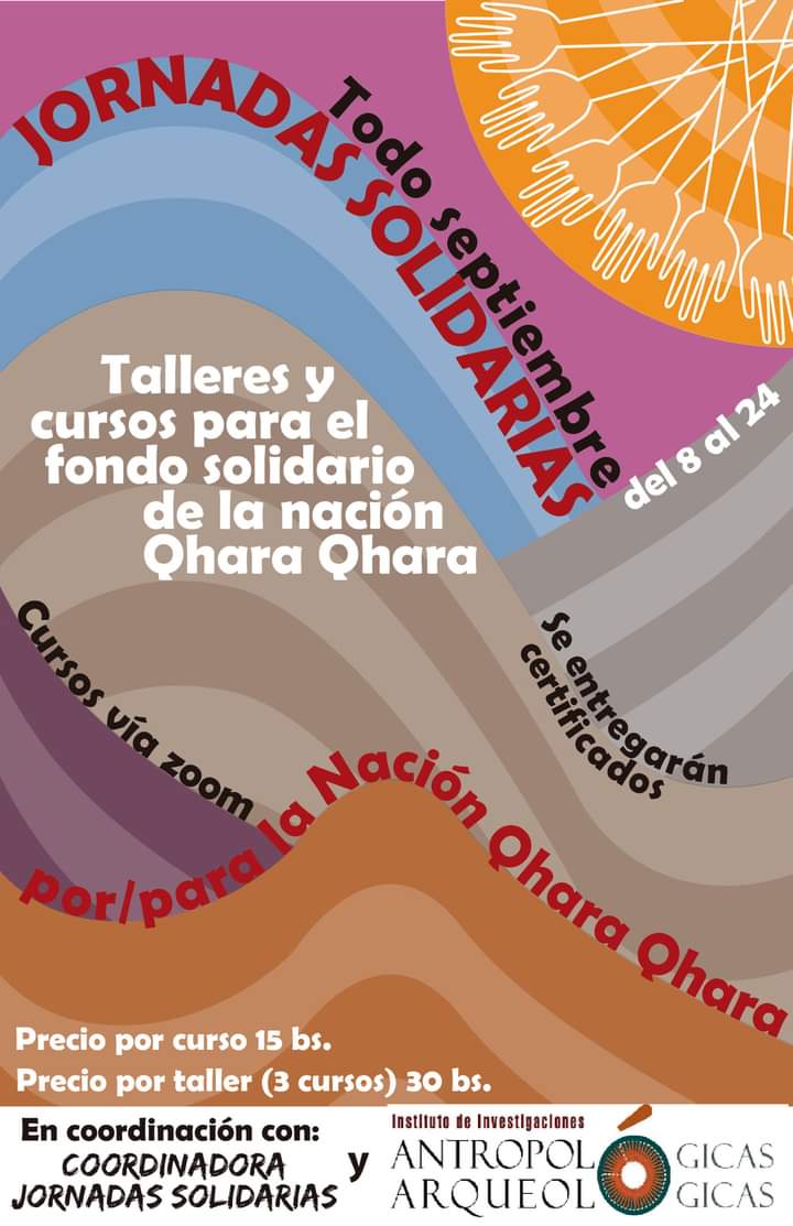 BoSolidaria's tweet photo. #JornadasSolidarias continúa en campaña para apoyar a la Nación Qhara Qhara en la emergencia por el #COVID19.

Tú también puedes inscribirte a los talleres o cursos y apoyar a este fondo solidario 🤗

#BoliviaSolidaria https://t.co/8BoC0thr7p