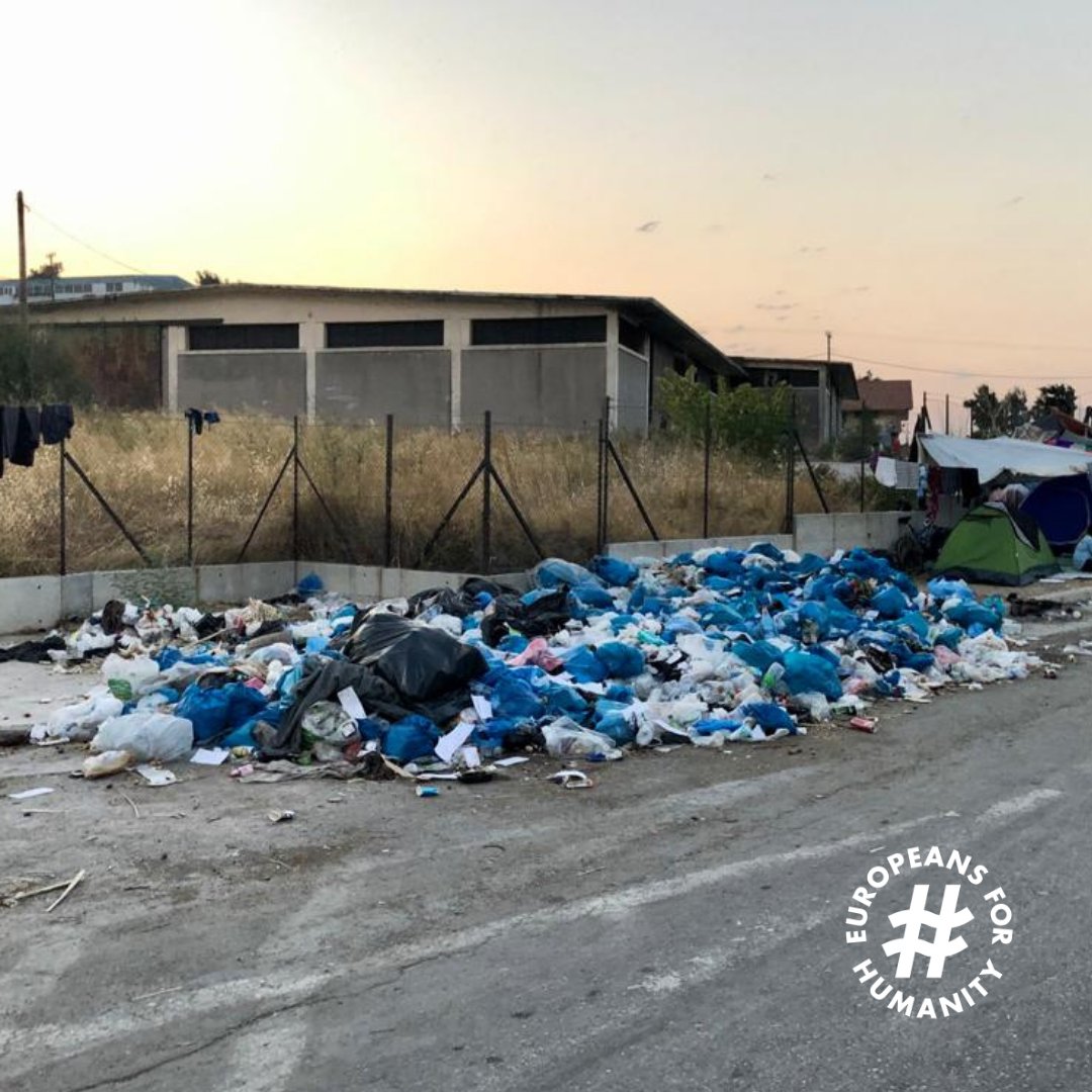 Rebuilding their lives on the streets a week after Moria was burned down.
