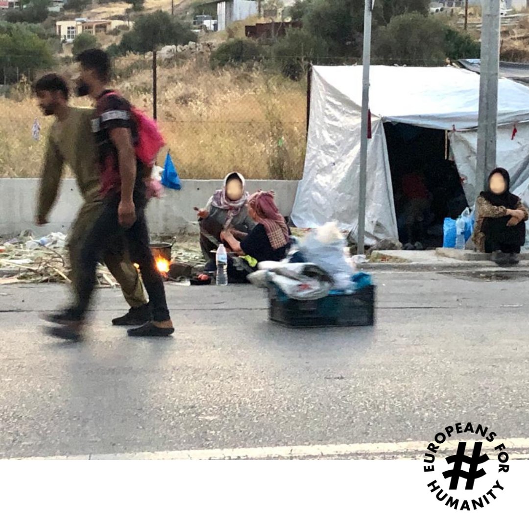officialEFH's tweet photo. Rebuilding their lives on the streets a week after Moria was burned down. https://t.co/9TaR8bxkdh