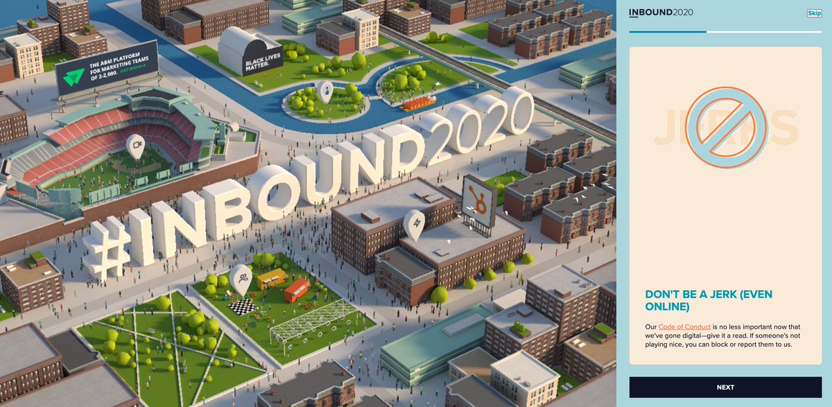 Every event is going virtual, but #INBOUND2020 might be the most impressive experience I've seen so far.

What really stood out? During registration, they prompt you to read and review the event's Code of Conduct! Nicely done, <a href="/HubSpot/">HubSpot</a>. 

Take a look: inbound.com/code-of-conduc…