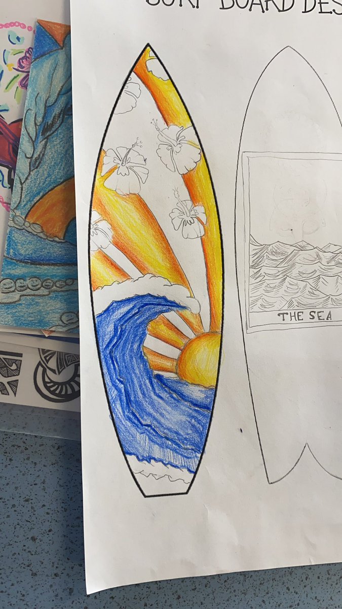 Work in progress but looking amazing ❤️👏🏻👌🏻 well done Cassie Layton lovely design for your Drew Brophy inspired surfboard 😍