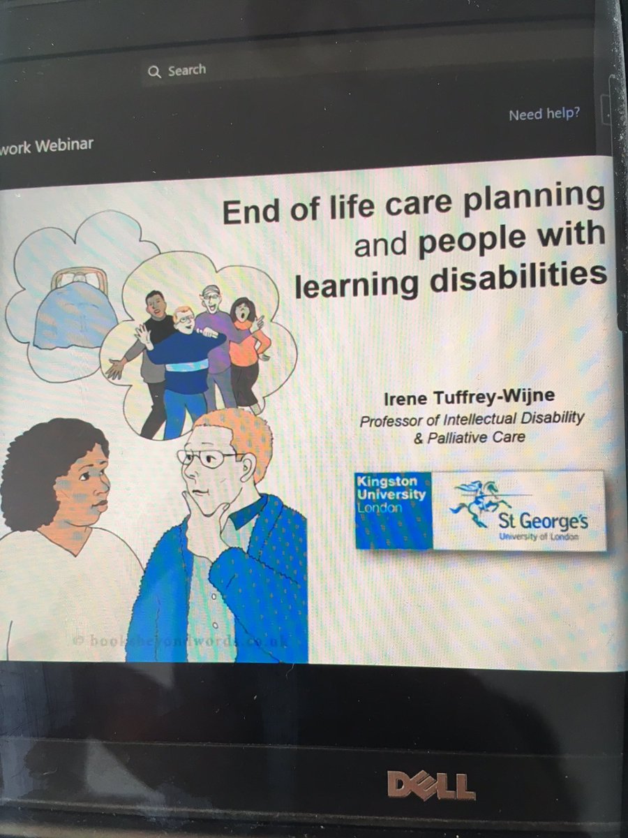 LdSabp's tweet image. Professor Irene Tuffrey-Wijne discussing EoL care for and with People with Learning Disabilitiea. It’s essential we remember to plan how to support a dying person and a good death #PCPLD2020 Why where, with who etc
