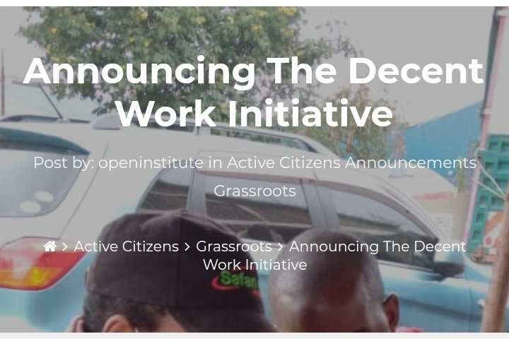 For the past two weeks I've been posting with the hashtag  #DecentWorkInitiative and it's about time I explained what it is all about.