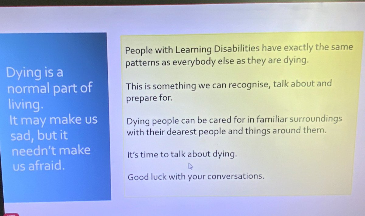 HhftLiaison's tweet image. We are very happy to join the @PCPLDnetwork event via Teams today which focuses on palliative care, planning ahead, and end of life support for people with learning disabilities #PCPLD2020 #EqualityForAll
