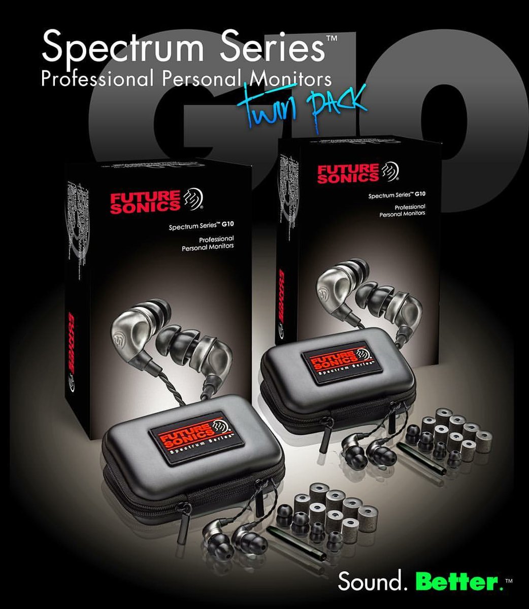 FutureSonics's tweet photo. SPECIALS: You get 15% savings on G10 monitors &amp; accessories online at check out. 

Sound. BETTER.™️

Coupon code: FSFAMILY15 

https://t.co/M4SG5klChh 

Hear your studio reference live with more depth &amp; feel!

#FSFamily #FutureSonics #proaudio #inear #EarMonitors #inears #iem https://t.co/MidB8nNxyc