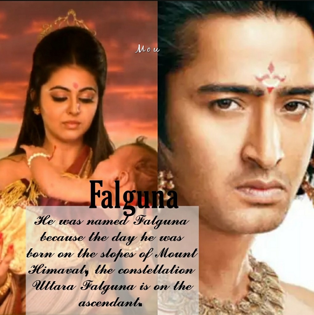 Falguna – He was named Falguna because the day he was born on the slopes of Mount Himavat, the constellation Uttara Falguna is on the ascendant. #ShaheerSheikh  #ShaheerAsArjun  #7YearsOfMahabharatSP