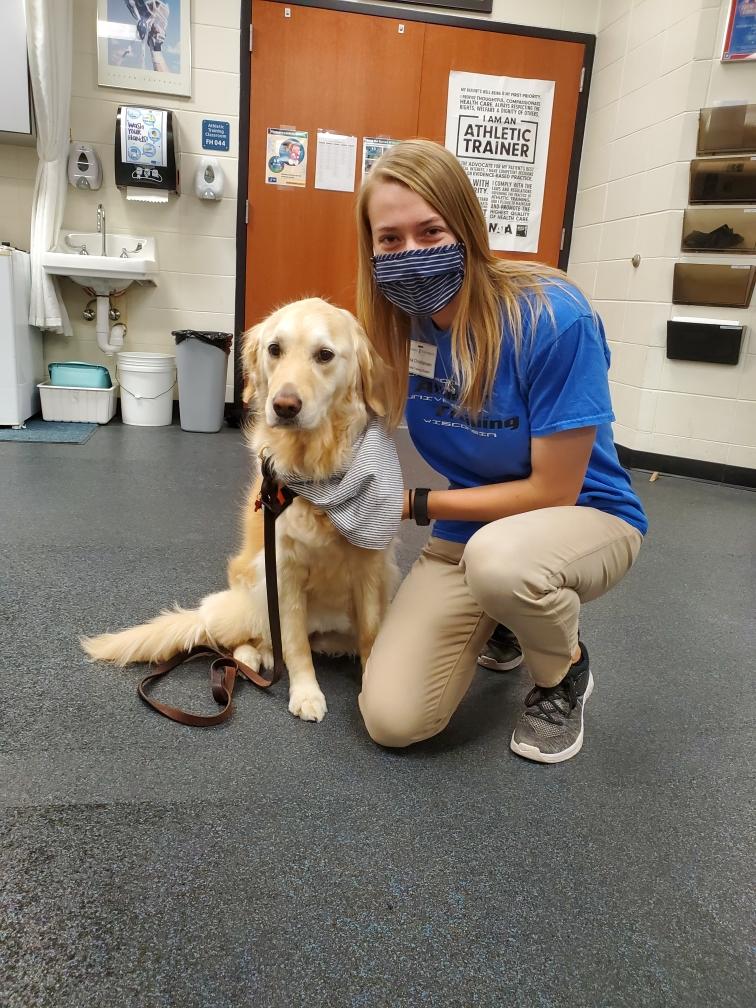 CUW_AT's tweet photo. #ComfortDogWednesday. Thats a thing, right? Can we make that a thing? πΆ #Falconsoar #CUWAT #AT4All https://t.co/Eue622sKVK