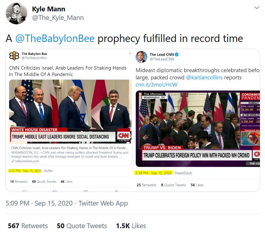 caldodge's tweet photo. @JonahDispatch More evidence that the Babylon Bee employs prophets. https://t.co/BLhEfowe8Y