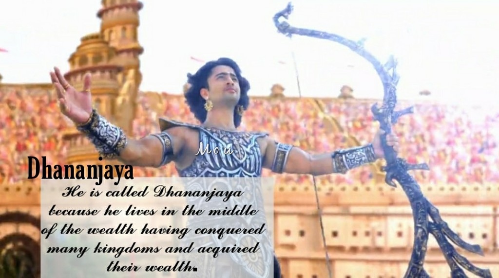 Dhananjaya – He is called Dhananjaya because he lives in the middle of the wealth having conquered many kingdoms and acquired their wealth. #ShaheerSheikh  #ShaheerAsArjun  #7YearsOfMahabharatSP