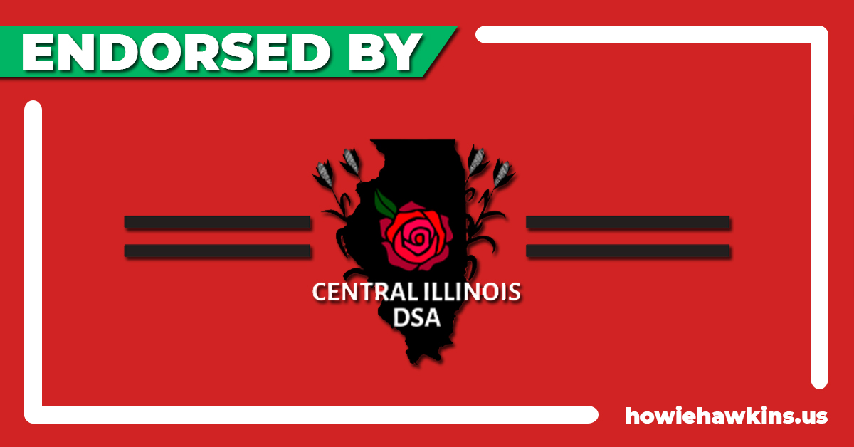 HowieHawkins's tweet image. We are excited to receive the endorsement of @CentralILDSA! Thank you to the local members for their support and welcome to our #LeftUnity campaign! Let&apos;s get to work!