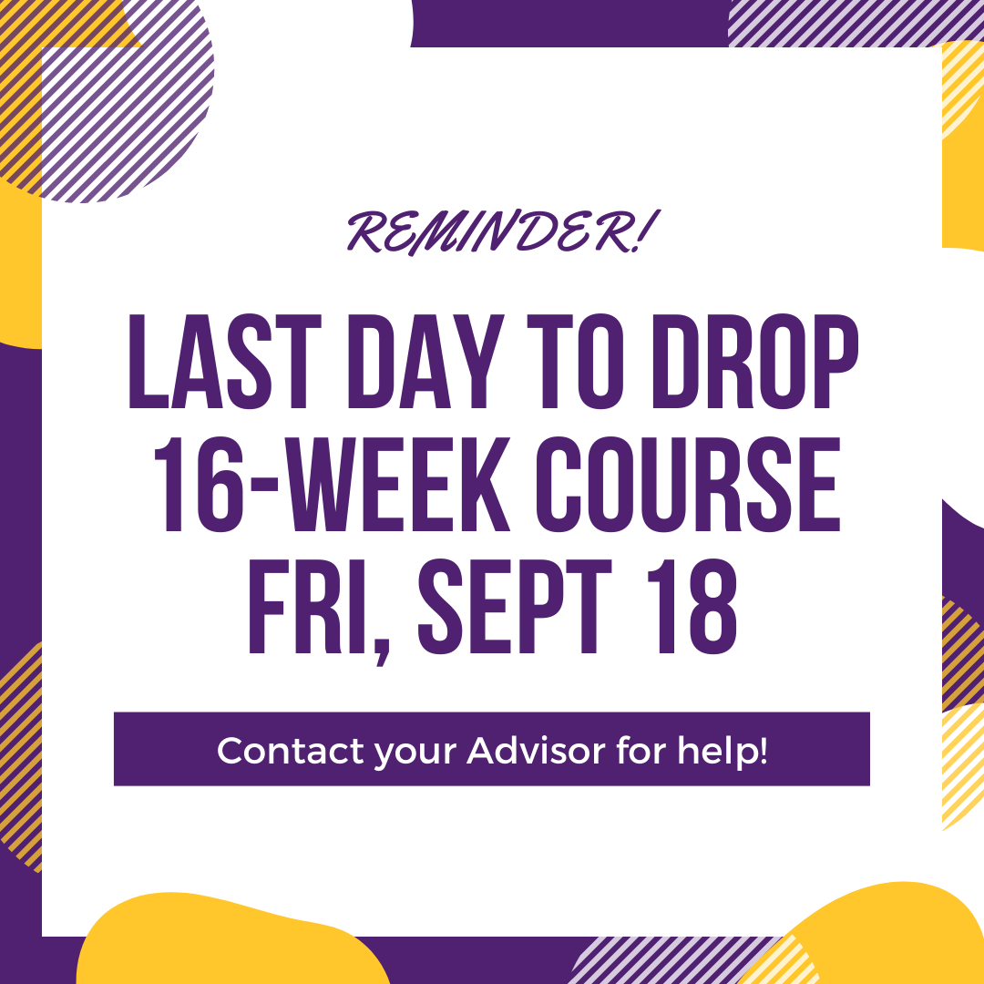 ashlandadvising's tweet photo. The last day to drop a 16-week course is Friday! See your advisor for help! #CenterForAcademicSupport https://t.co/Kmq4I3v735