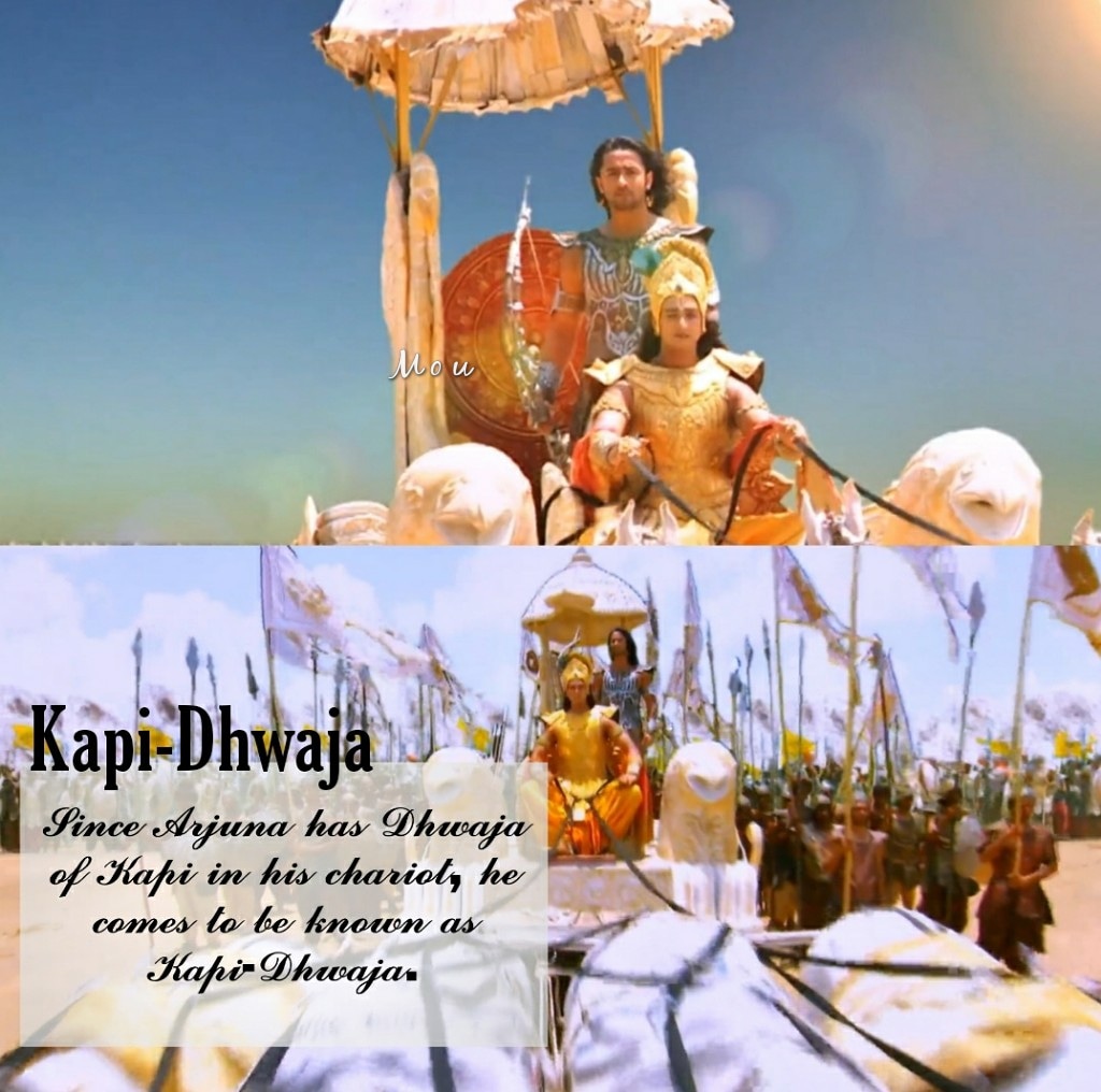 Kapi-Dhwaja – Since Arjuna has Dhwaja of Kapi in his chariot, he comes to be known as Kapi-Dhwaja. #ShaheerSheikh  #ShaheerAsArjun  #7YearsOfMahabharatSP