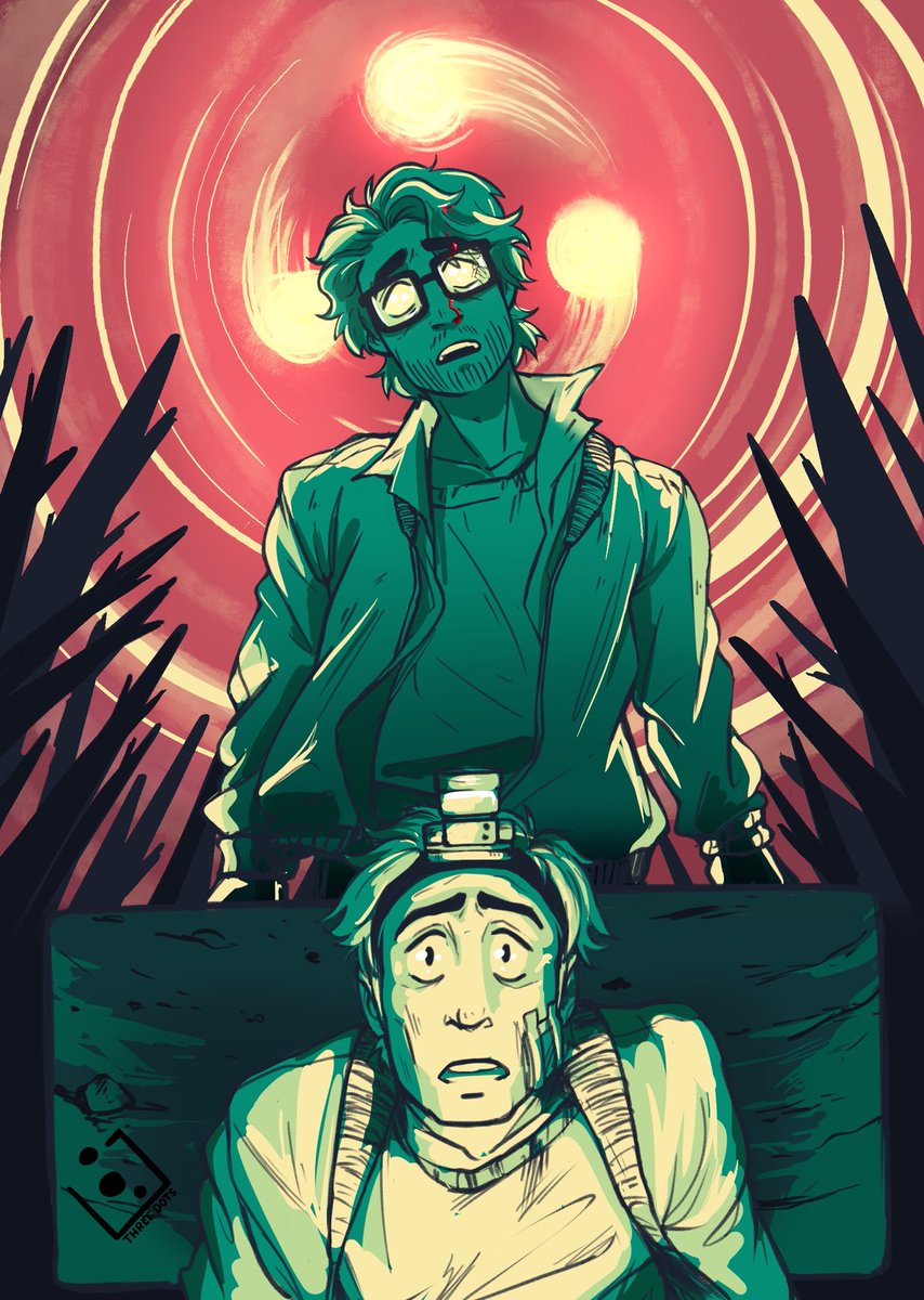 Threedots_art's tweet photo. Day 3: Deadlights. I wanted to try something new so I used only 5 colors on this one. I was inpired by the game "use you outside voice"  By @mapurlsyrup bc certain scene was very hurtful and still hurts. 
#reddie #reddieweek2020 #sketch #richietozier #eddiekaspbrak #it2019 https://t.co/N1hQ6UAaZa
