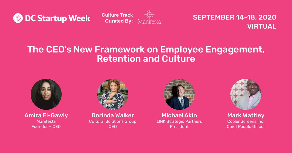 Our Prez <a href="/DCMichaelA/">Michael Akin</a> will be speaking on #engagement #retention &amp; #culture at <a href="/DCstartupweek/">DC Startup & Tech Week</a> 2020 with <a href="/amiraelgawly/">amira el-gawly</a>, <a href="/DorindaWalker/">Dorinda Walker</a>, &amp; Mark Wattley! We hope you can join! eventbrite.com/e/dc-startup-w…
#dcstartupweek