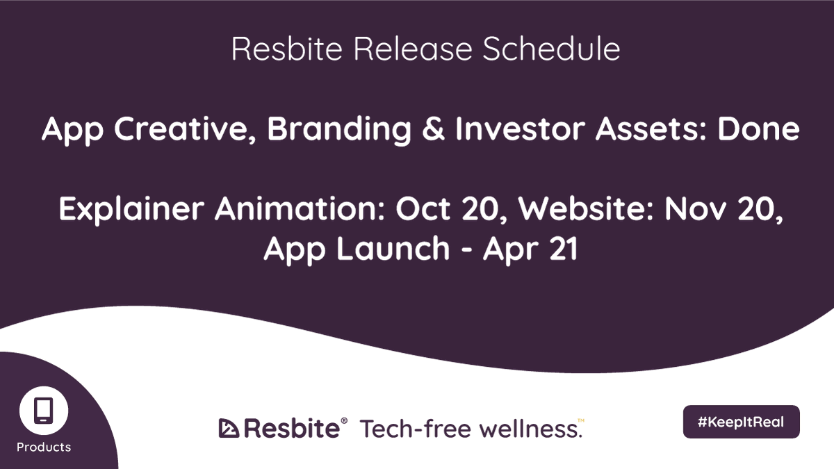 Q: What is Resbite and where is it? 

A: It's an app launching in 2021 that is a closed (private) social network. It allows you and your household to connect with friends and family and then helps you plan real life, tech-free activities with them.

#RealSocialTech #KeepItReal