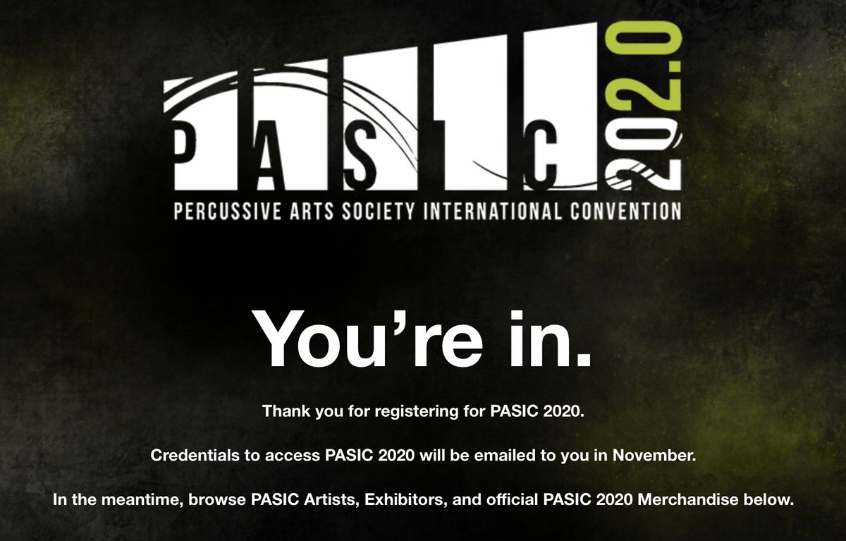 justinbunting's tweet image. Registered for #PASIC2020! Are you? @PercussiveArts