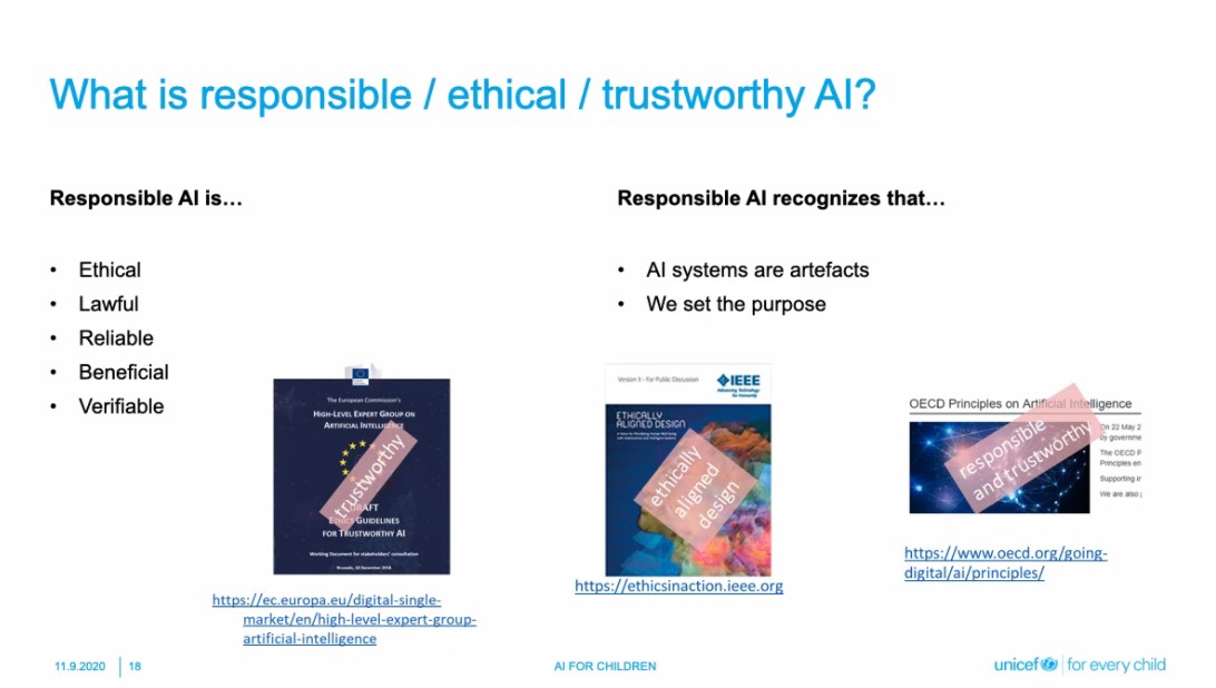 The content of the  @UNICEF  #AI4children is so strong not only because it is based on collaboration with so many different stakeholders, but also because  @vdignum has insured the best insight on  #responsibleAi and  #AIethics is incorporated (4/x)