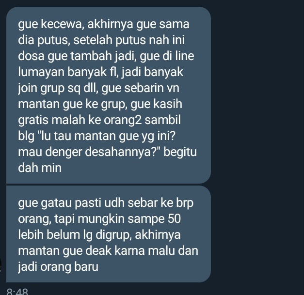 txtrpcowok's tweet photo. WALK OF TUBI ROLEPLAYER

2. ) Sebar vn desah mantan, karna diselingkuhi. But, plot twist di akhir. 🤣

RT pinned dulu yuk? kalau rame, lanjut. Sekali lagi, ini cuma buat seru-seruan dan sharing aja. Thank you, enjoy! https://t.co/KuSziPigRK