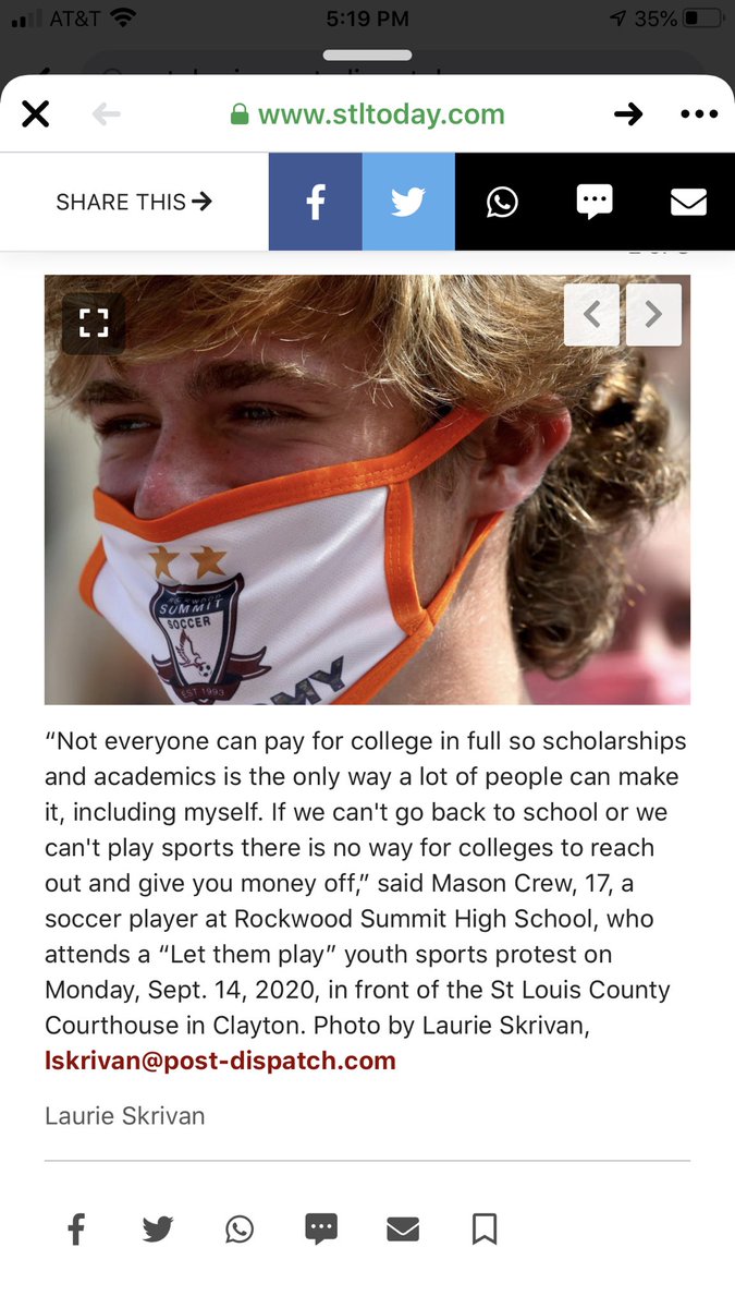 crew_jen's tweet photo. This is a face and a statement for thousands of others like him.  Mask up and show up tonight even if you don’t have kids involved!   6:30 tonight, Clayton Courthouse, All Schools, All Sports #letthemplay #letthemlearn #turnthepage @RSHSsports @rockwoodschools @0Armygenerals https://t.co/hOpZhpJX9Y