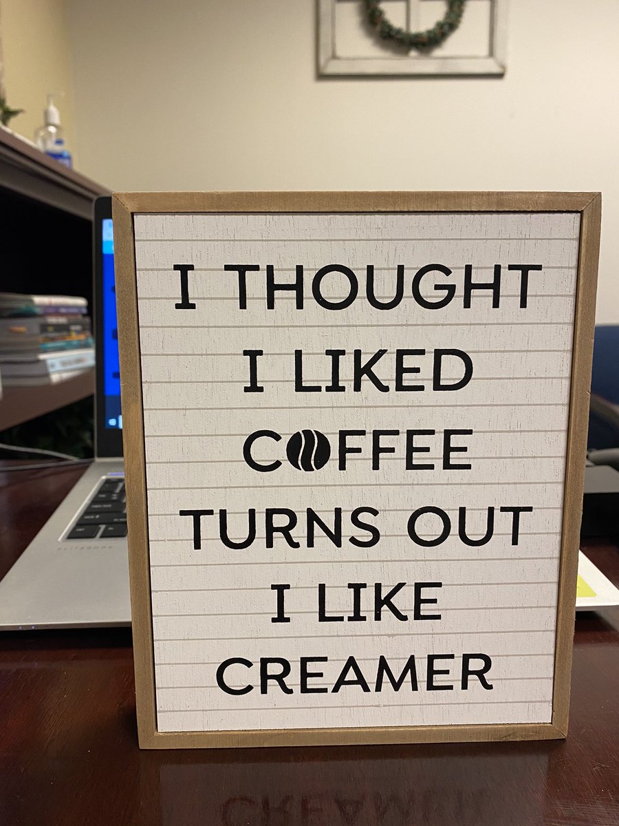 MsCLCrawford's tweet photo. Such a thoughtful gift to find on my desk this morning!🥛 Creamer > Coffee ☕️ https://t.co/lgXQPsj27R