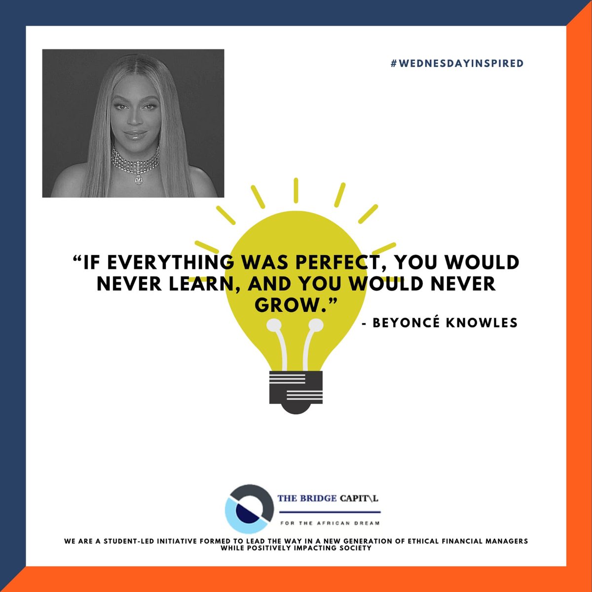 Thebridgecapit1's tweet photo. We are taking notes 📝from an inspirational woman in the entertainment industry, Beyoncé Knowles 👑🐝 #wednesdayinspired
.
.
#thebridgecapital #charity #philanthropy #inspirational #beyonce https://t.co/o10o1vlUzK