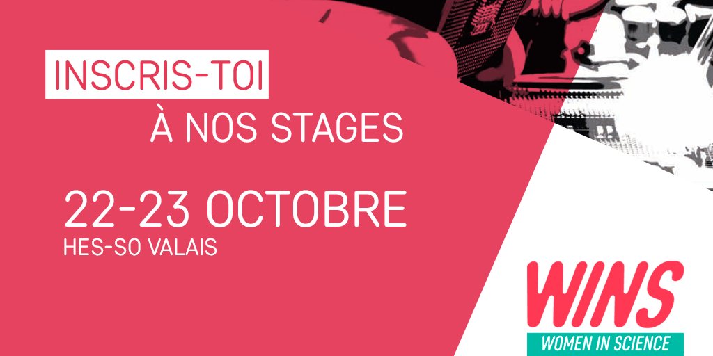 bepogch's tweet photo. WINS – WOMEN IN SCIENCE
Valais, les 22 &amp; 23 octobre 2020 : stage pour les filles au CO pour découvrir le monde de la technique. Soit actrice de la révolution technologique !
Inscription : https://t.co/g2OChFwmTe https://t.co/TWaB47oiww