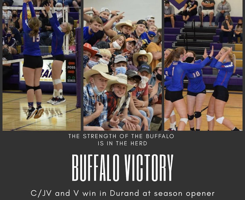 THURSDAY at home vs. DURAND &amp; ITS SENIOR NIGHT for our lady buffs. Theme is WHITE OUT▫️◻️⬜️ be ready to cheer loud, good luck ladies!!!