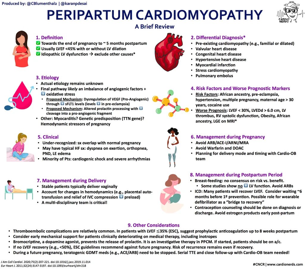 CardioNerds's tweet photo. 🤰 💔#57 - Peripartum Caridomyopthy 

https://t.co/luYLvEdRpM

Expertly discussed by @PennCVFellows #ACCFITs @BrianMc1976 @NorrisaHaynes @mkvidula &amp; PD @FSilvestryMD ❤️🤓

🙏 @CBlumenthal2 for notes &amp; tweetorial
🙏 @karanpdesai for notes &amp; graphics https://t.co/8Zb4UcCc1K
