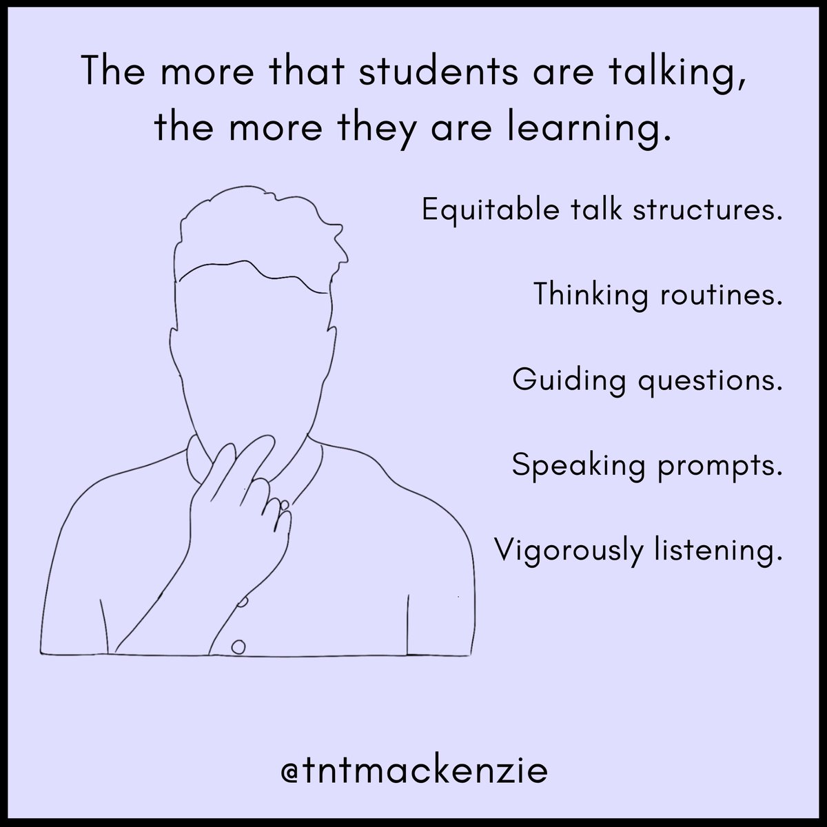 FULL DISCLOSURE: this has taken me years to adopt. Initially it went against my teacher DNA. It took focus/intentionality/discomfort to make changes towards this type of a classroom.

But it’s been worth it.

And the smallest shifts can have the largest impact.

#inquirymindset