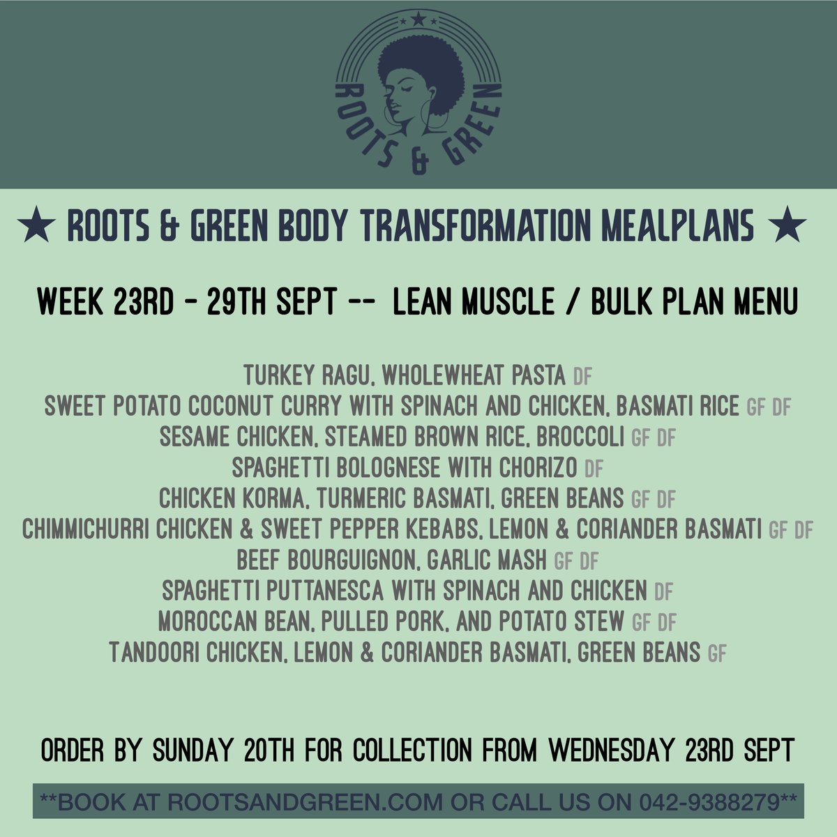 RootsandGreen's tweet photo. Roots &amp; Green Body Transformation Meal Plans.
Order now for next week.
https://t.co/NsM3y6U1yZ OR call 0429388279
#mealplans #rootsandgreen https://t.co/UYPfGNN924
