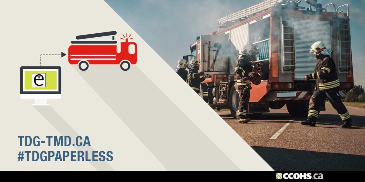 Are you a #firefighter? Find out more about electronic shipping documents. They can help you during emergency response situations involving dangerous goods. tdg-tmd.ca #TDGpaperless