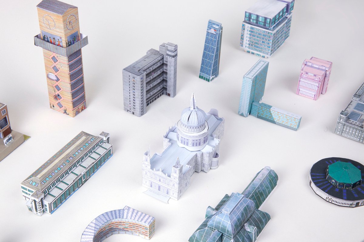 Model London launched today!
<a href="/OpenHouseLondon/">Open House Festival</a> has just launched 16 *tiny* wonderful card kits of London architecture to buy &amp; build at home (as Open House this weekend is mainly a virtual affair). Each fundraising kit has instructions &amp; historical outline> shop.openhouselondon.org.uk