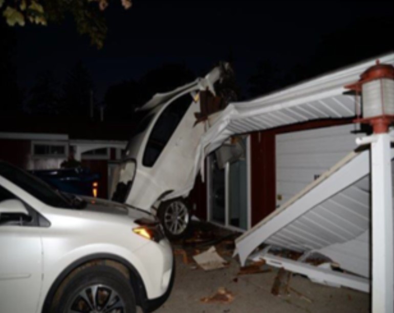 sarnianewstoday's tweet photo. A 54-year-old Sarnia woman faces multiple charges, including impaired driving, in a spectacular late August crash that saw a vehicle land on the roof of a home in the city’s north end.

https://t.co/Hc9vQdKfNm https://t.co/8zApoHvshZ