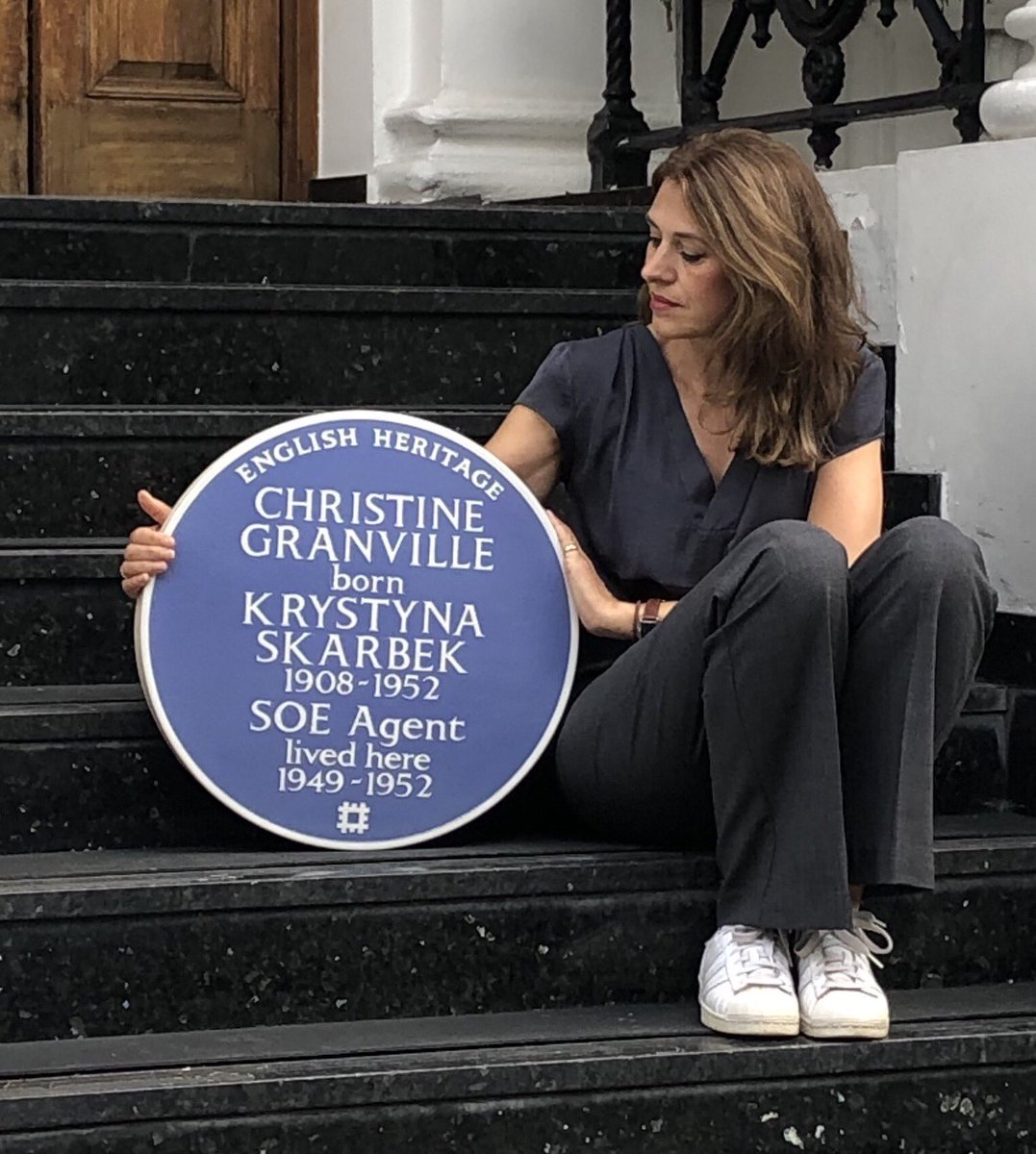 Today, 6 yrs after I first proposed it, Polish-born  #KrystynaSkarbek aka #ChristineGranville finally receives her @EnglishHeritage #BluePlaque! The 1st woman to serve GB as a #WW2 #specialagent, her inspirational true story & legendary achievements told in my bk #TheSpyWhoLoved