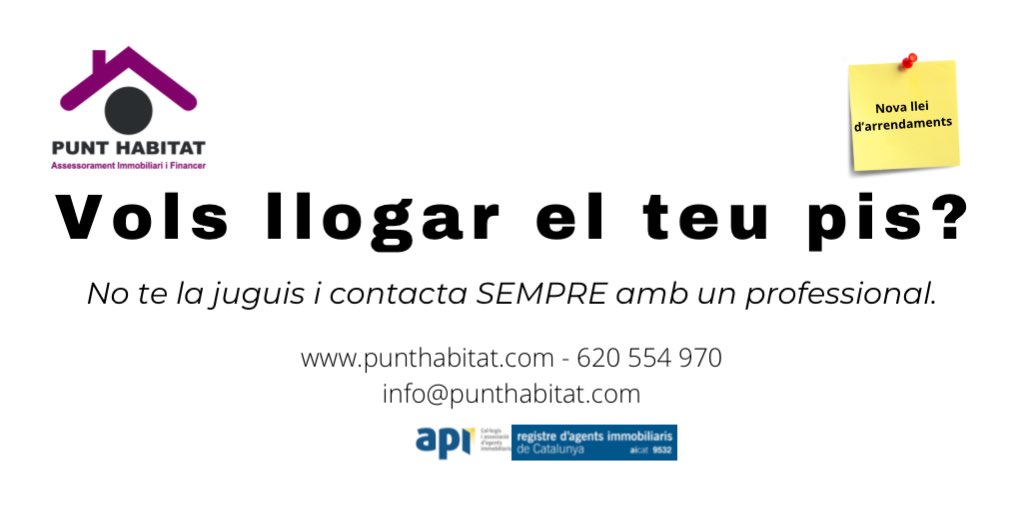 punthabitat's tweet photo. https://t.co/LRERqKxtYJ  

#punthabitat #santjoandevilatorrada #manresa #bages #immobiliaria #casa #pis #lloguer #propietats #assessoramentimmobiliari #assessoramentfinancer #realstate #realstateagent https://t.co/EvJxt2bKy8